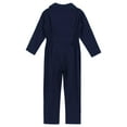 thumbnail image 4 of ranrann Kids Boys Long Sleeve Cargo Coverall Bodysuit Girls Tricot Taping Full Zip Solid Color Dark Blue 16, 4 of 5