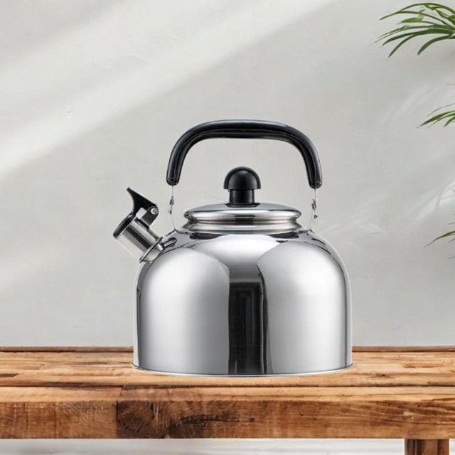 Tetera con silbato, vajilla, tetera, hervidor de agua de gran capacidad, tetera con silbato con mango para cocina de Gas, cocina de inducción 5L
