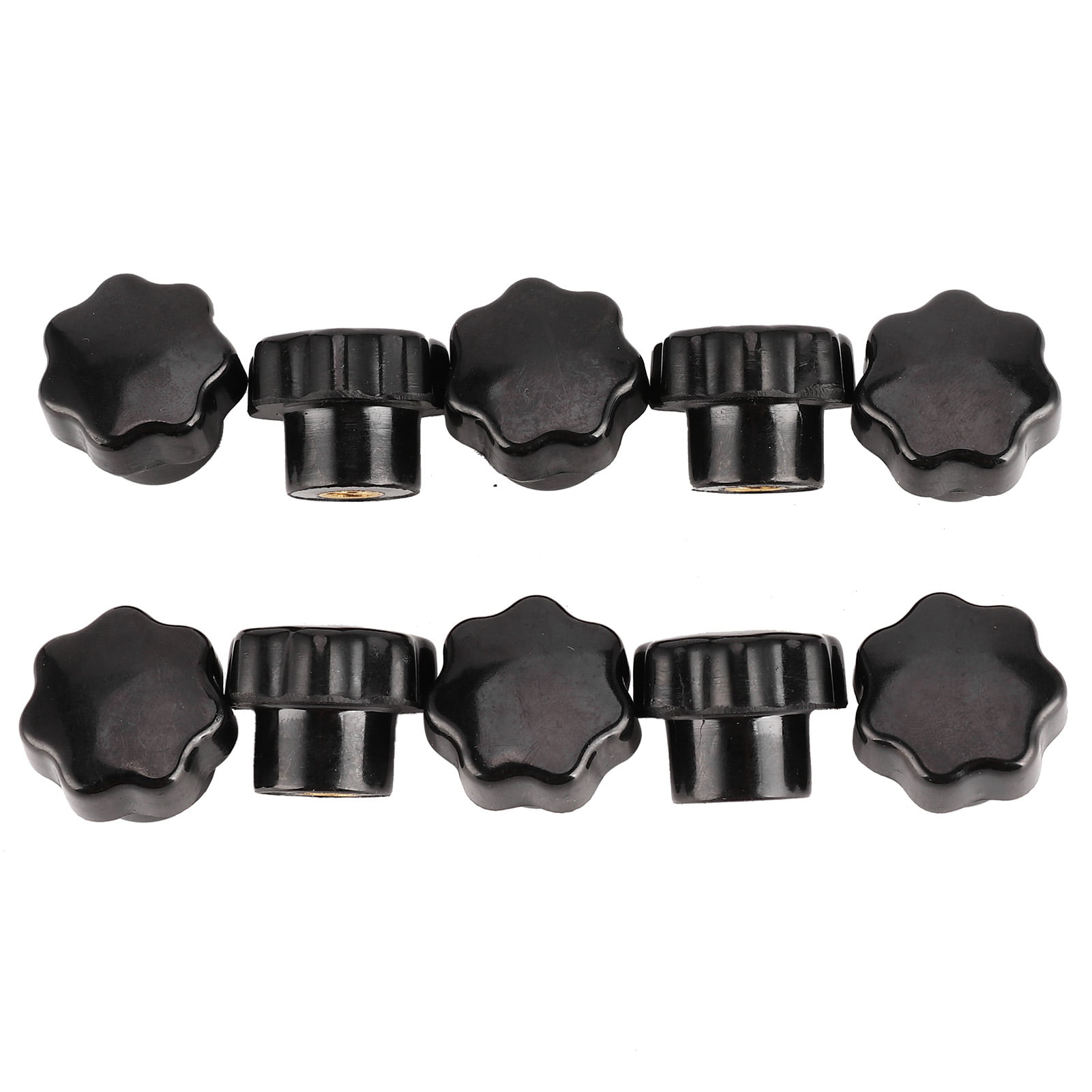 Details about   10Pcs Nuts Knob Grip Handle 7-Star with Female Thread Brass Core M6x25 6mm 