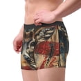 thumbnail image 2 of Balery American Flag Deer Art Calzoncillos bóxer para hombre, ropa interior de algodón suave y transpirable con cinturilla de nailon-Small, 2 of 5