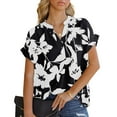 thumbnail image 4 of Pompotops Chemisier en Chiffon à Manches Courtes Imprimé Mode Décontractée Sexy d'Été pour Femmes, 4 of 6