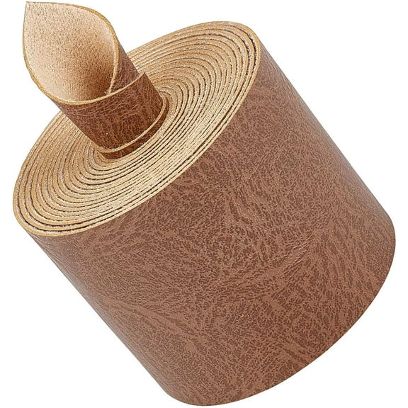 2" Wide Camel Flat Leather Cord Strips 79" Long Matte Grain Buffalo Leather Strap PU Leather Stripper 1.2mm Thick Single Sided Leather Strip Cord for Craft Notebook Covers Pillows Brown