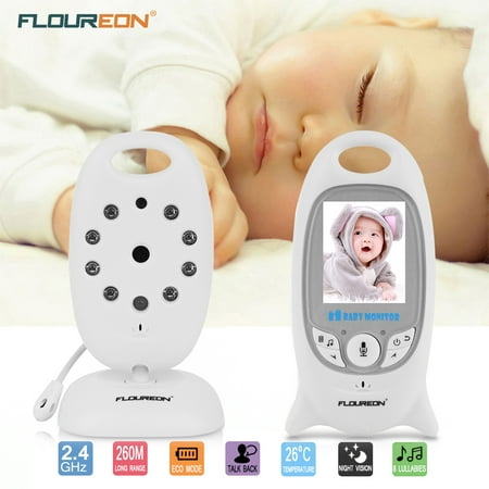 2.4 Ghz Wireless Camera FLOUREON Digital Wireless 2.4 GHz Baby Monitor Infant IR LCD Video Nanny Security Camera Temperature Display 2 Way Talk Night Vision Lullabies Radio ()
