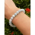 thumbnail image 5 of Aquamarine Crystal Bead Bracelet 6-8mm, Wholesale Genuine Aquamarine Stretch Gemstone Bracelet, Gift for Men & Women (5), 5 of 8