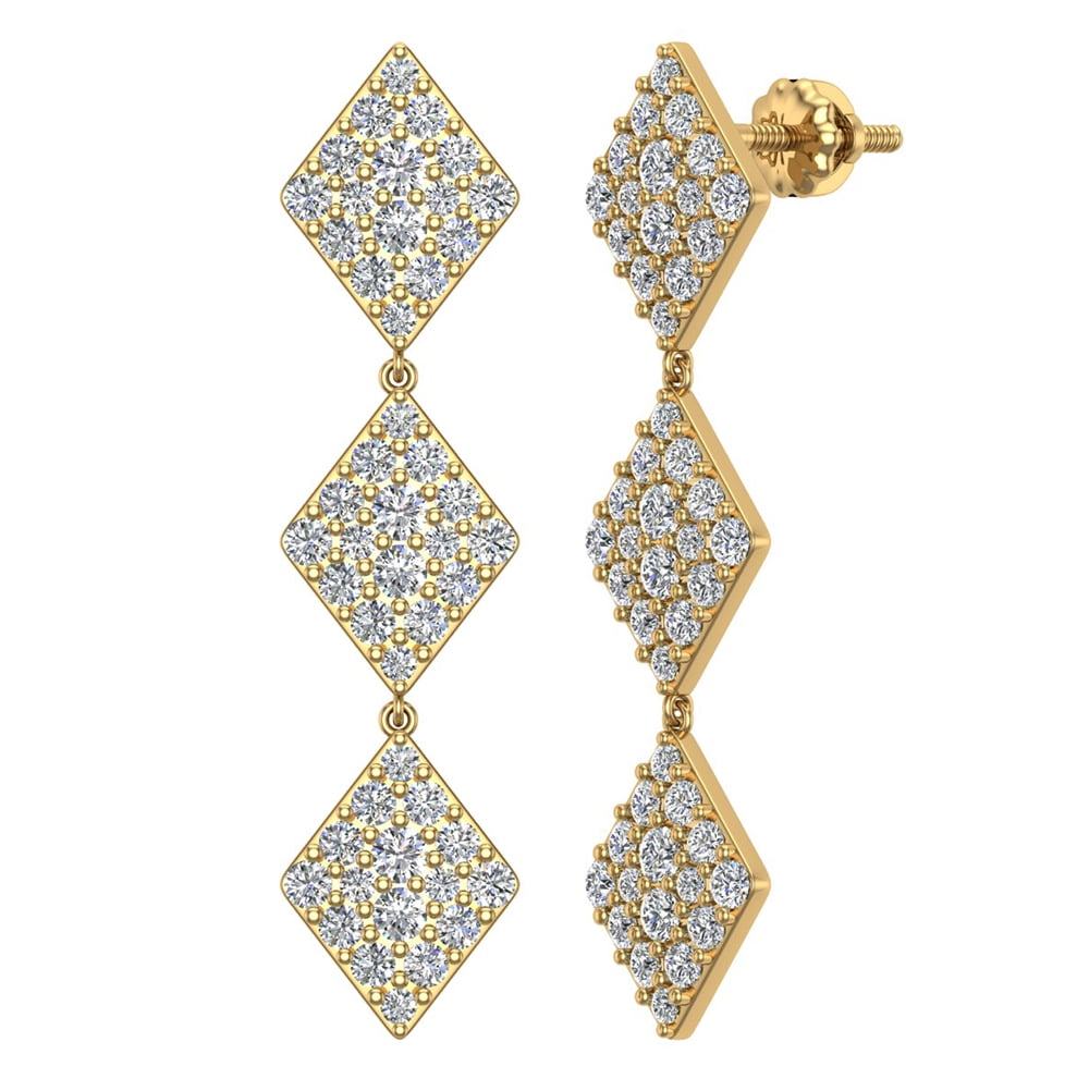 Gold Kite/glass beaded Chandelier Earrings
