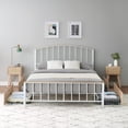 thumbnail image 2 of Queen Platform Bed Frame, White Metal Platform Bed Frame with 4 Drawers and Headboard, 2 of 5