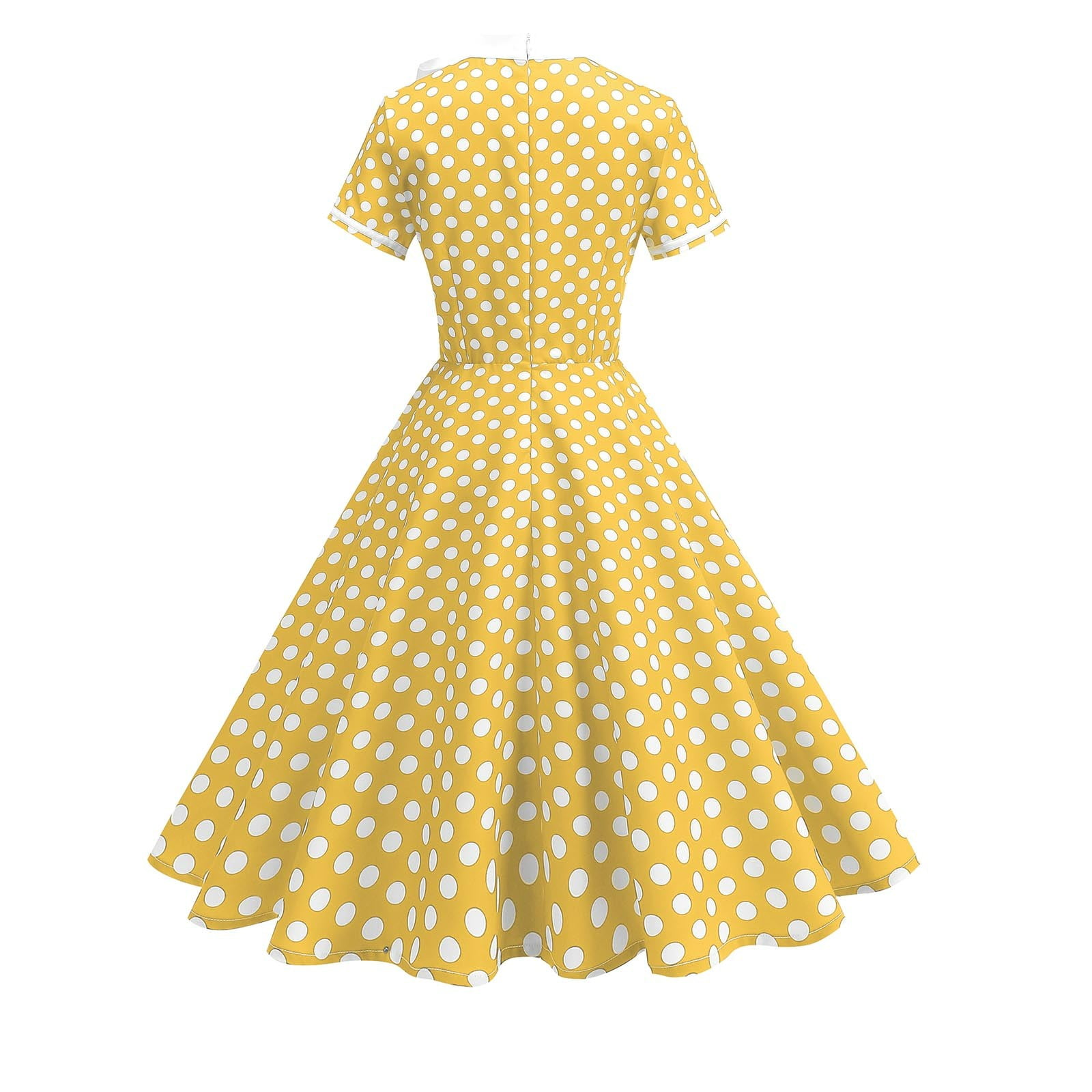 Sentmoon Going out Dress 2026 Polka Dots Print Spring Dresses for Women 2026 Short Sleeve Classy Stretchy Jean Dress for Women Beach Essentials for Women for Fitness and Exercise Yellow S