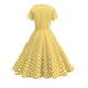 thumbnail image 4 of Vestido Corto de Verano de las Mujeres de Malla de Manga Corta Bordado Vestido de Pastel Retro, Vestido Ligero Casual para la Fiesta Y las Vacaciones, 4 of 9