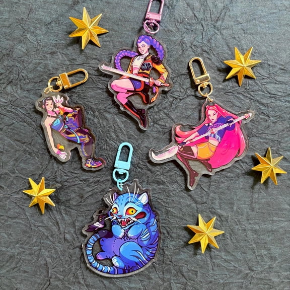 Acrylic Hunters K pop Idols Girls Keychains (1 keychain)