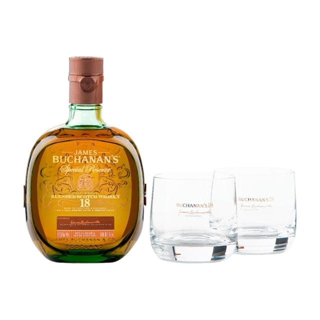 Whisky Buchanan's reserva especial 18 años Escocés 750 ml + 2 vasos
