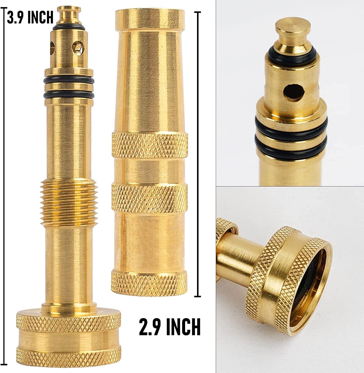 Garden Hose Aluminum Repair Kit 4 Inch Twist Brass Jet Nozzle Bundle