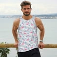 thumbnail image 6 of Daiia Flamingo and Pineapple Printed Men's Quick Dry Fit Muscle Tank Top Slim-Fit Tank Workout Tank Top Lightweight Sports Tank Top-Medium, 6 of 7