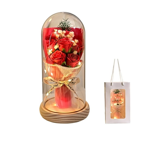 Decoraciones para San Valentín, adornos para San Valentín, regalos para San Valentín, ramo de flores preservadas para mujer, rosas eternas, regalo para esposa, novia, mamá, San Valentín, cumpleaños, a