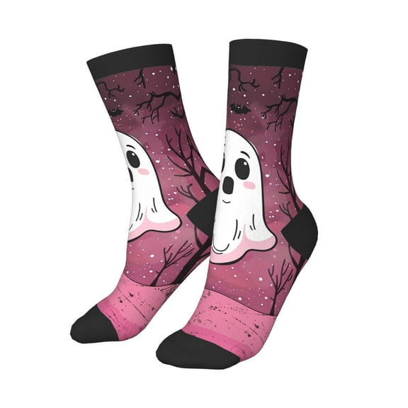 Kids Girls Boys Socks - Cute Pink Halloween Ghost Comfort Breathable Crew Socks for Boys Girls Kids, Soft Athletic Running Socks for Boys Socks 6-10 Years Old
