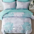 thumbnail image 3 of Flymme Floral Comforter Set Queen Size 7 Piece Bed in a Bag Queen Bed Sets Green Flowers Comforter Sets with Sheets for Teen Women Bedroom Decor, 3 of 8