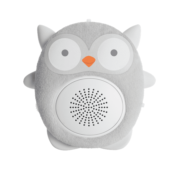 SoundBub by WavHello, Machine à Bruit Blanc et Haut-Parleur Bluetooth Sucette de Sommeil Portable et Rechargeable pour Bébé – Ollie the Owl, Gris