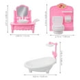 thumbnail image 3 of 1 Set Dollhouse Bathroom Furniture Mini Model Bathtub Toilet Layout, 3 of 8