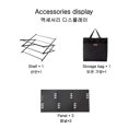 thumbnail image 2 of Estante De Tres Niveles Estante para acampar, estante para placa de empalme, mesa con bolsa de almacenamiento (estante de almacenamiento negro), 2 of 8