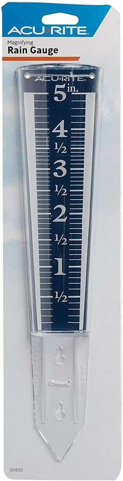 PURELY- Easy-Read Magnifying Rain Gauge Garden &Amp Outdoor 5-Inch Capacity , Blue