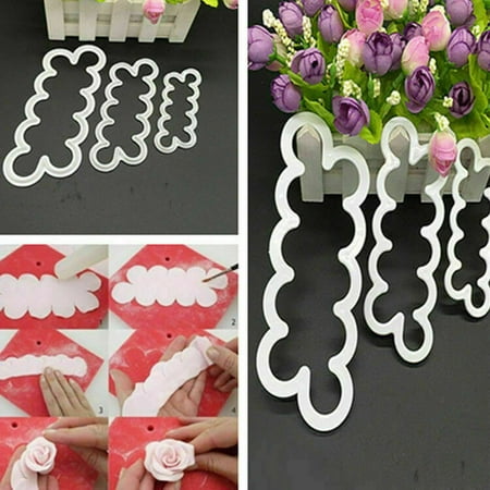 KABOER 3D Rose Petal Flower Cake Cutter Fondant Icing Tool Decorating Mould