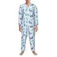 thumbnail image 3 of Salouo Rabbit2 Print Button-Front Long Sleeve Pajama Set for Men, Soft 2Pjs Men's Long Sleeve Sleepwear-Small, 3 of 7