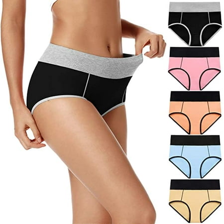 

Women s High Waisted Cotton Underwear Soft Breathable Panties Stretch Briefs Regular & Plus Size 27-Pack