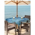 thumbnail image 3 of Outdoor Tablecloth with Umbrella Hole for Patio/Picnic/Party/Camping, Teal Blue Ombre Waterproof Table Cloth Square Cover Washable, Modern Abstract Art Turquoise Gradient (60"x 60"), 3 of 9