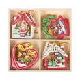 thumbnail image 2 of Adornos navideños, juego de 12 colgantes de madera, muñeco de nieve, Papá Noel, adornos para árbol de Navidad, caja con estampado a color, decoración para festivales., 2 of 6