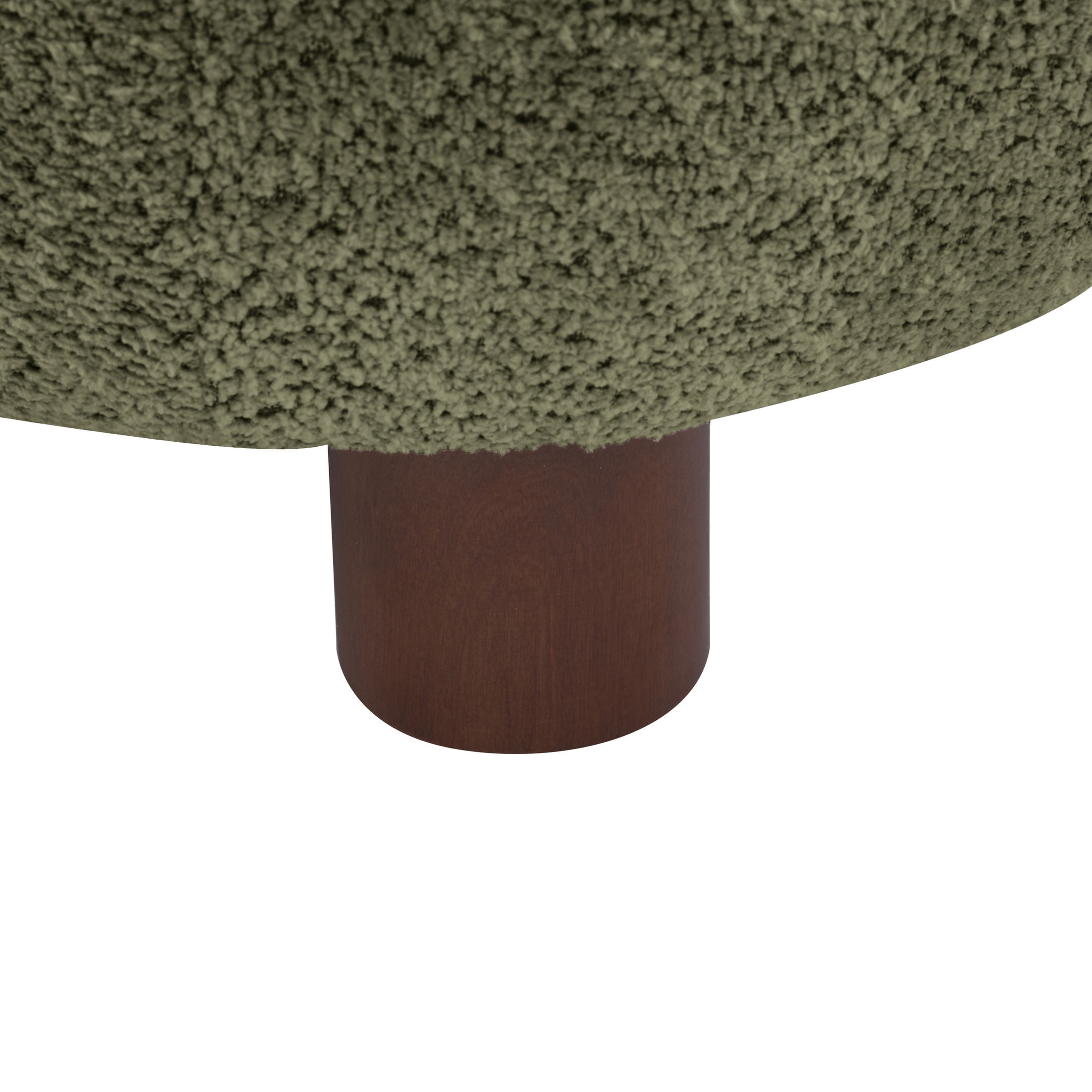 Christopher Knight Home Modern Boucle Slipper Accent Chair with Upholstered Plush Seat, Wood Legs, Olive Green, Set of 2