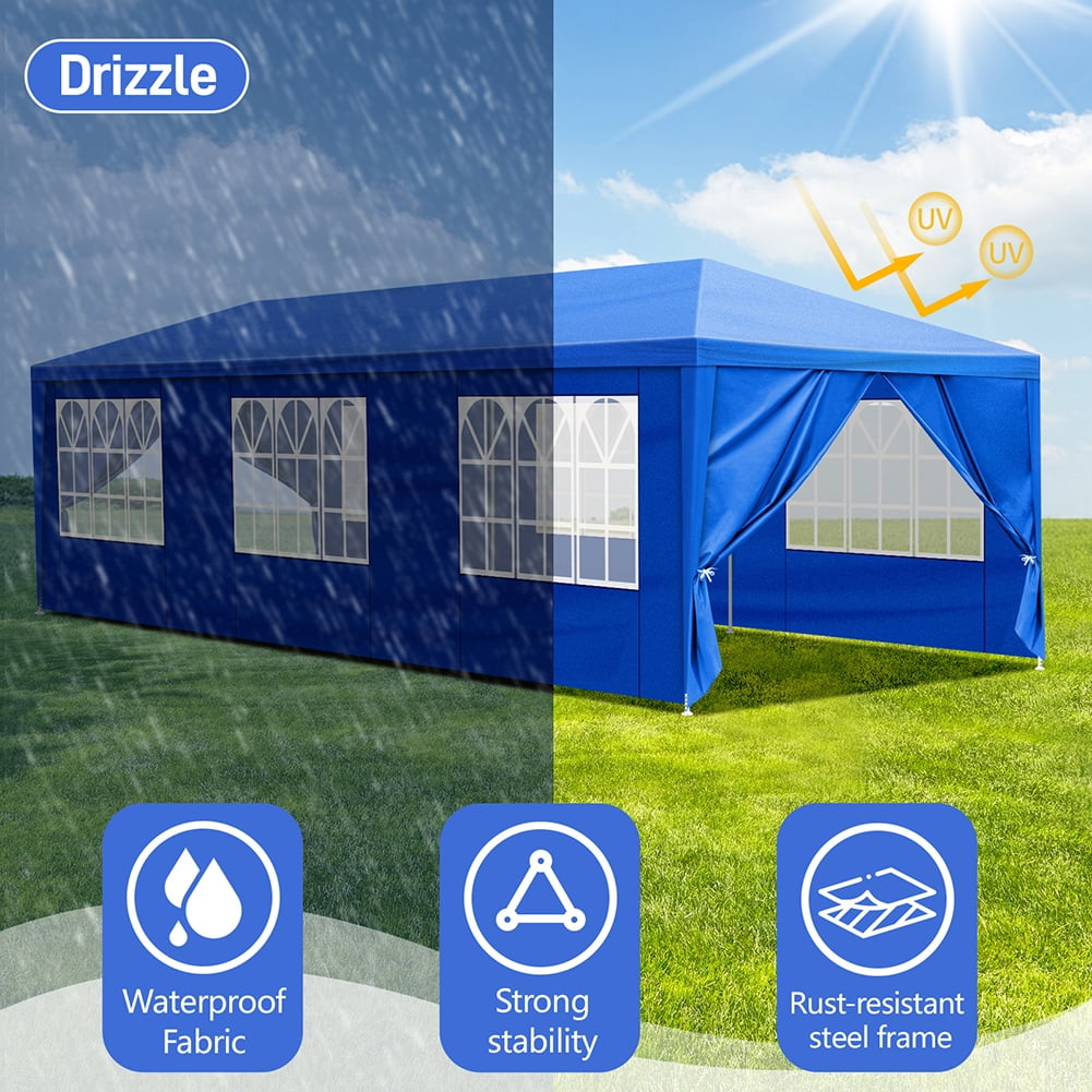 Aimee Lii 360" x120" Large Party Tent, Events Shelter Canopy Gazebo with 4 Side Walls, Shade Shelter for Weddings, Picnic, Blue Aimee Lii 360" x120" Large Party Tent, Events Shelter Canopy Gazebo with 4 Side Walls, Shade Shelter for Weddings, Picnic, Blue