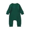 thumbnail image 3 of uukiA Infant 0-18 Months Baby Unisex Solid Bodysuit Long Sleeve Fart Coverall Straight Round Neck Romper, 3 of 3
