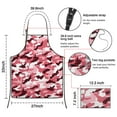 thumbnail image 3 of Pink Brown Camo Classic Shapes Pattern Apron-Garden Aprons for Women with Pockets-Cotton Linen Waterproof Kitchen Cooking Gardening Aprons Adjustable for Kitchen,Cooking,BBQ and Salon 33x27 Inch, 3 of 7
