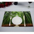 thumbnail image 1 of YUSDECOR Sets de Table en Bambou Chemin Vert Forêt Taille 12x18 Pouces, Ensemble de 2, 1 of 1