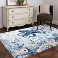 thumbnail image 3 of Ocean Octopus Area Rugs 3x5 ft Blue Yellow Sea Star Shell Coral Gradient Blue Washable Rug Non Slip Indoor Carpet Absorbent Floor Mat for Living Room Bedroom Dining Room, 3 of 9