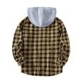 thumbnail image 3 of Mens Hooded Shirts Long Sleeve Button Down Plaid Tops Casual Comfortable Loose Flannel Shirt for Men Yellow S, 3 of 3