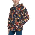 thumbnail image 2 of Lsque Vintage Floral Patten Youth Hoodie Sweatshirt Pullover with Kangaroo Pocket Boys and Girls Hoodie Warm Hoodie for Kids-Medium, 2 of 6