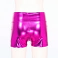 thumbnail image 4 of Miutii Women's Shiny Metallic Wetlook Jazz Hip Hop Dance Shorts Rave Festival Fancy Dress Booty Hot Pink XL, 4 of 9