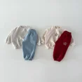 thumbnail image 2 of Spring Children's Hoodie Set Boys Letter Fleece Padded Sweatshirt and Pants 2Pcs Warm Casual Girls Pullover Suit Kid's Outfit, 2 of 6