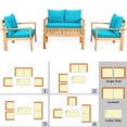 thumbnail image 5 of Costway 8PCS Patio Furniture Set Acacia Wood Thick Cushion Loveseat Sofa Turquoise, 5 of 9