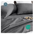 thumbnail image 6 of Split King Sheet Set - 1800 Ultra-Soft Microfiber Bed Sheets - Double Brushed - Deep Pockets - Easy Fit - 5 Piece Set - Bed Sheets (Split King, Heathered Grey), 6 of 9