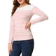 thumbnail image 4 of BLUSA CHIC PARA MUJER INSPIRE, A RAYAS, BLOQUE DE COLOR, MANGA LARGA, CAMISETA CASUAL, XL, ROSA Y BLANCA, 4 of 7