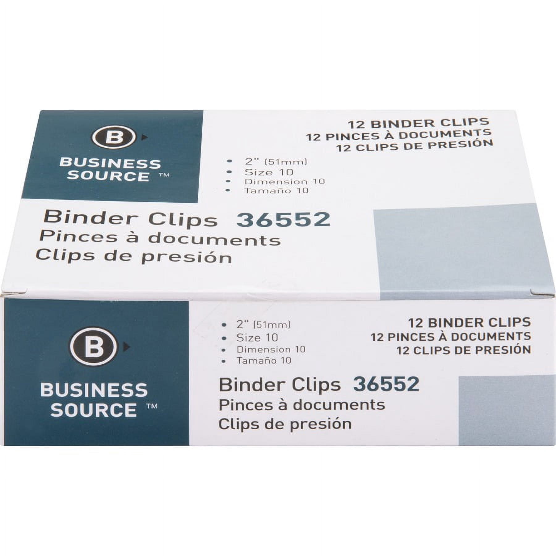 Business Source Fold-back Binder Clips - Large - 2" Length - 1" Size Capacity - 120 / Bundle - Black - Steel