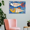 thumbnail image 3 of FCXZI Fish Colorful Whimsical Canvas Wall Decor for Bedroom Kitchen Bathroom, Ready To Hang Home Art Decor 16x12in, 3 of 6