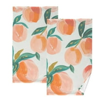 Peaches Hand Towel Bath Towels Face Towels Cotton Absorbent for Home Hotel Spa Swimming Yoga Sports Decorative Towel Set of 2