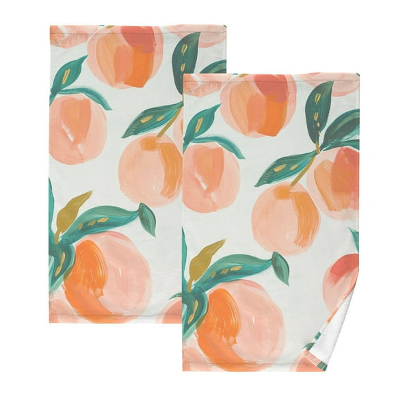 Peaches Hand Towel Bath Towels Face Towels Cotton Absorbent for Home Hotel Spa Swimming Yoga Sports Decorative Towel Set of 2