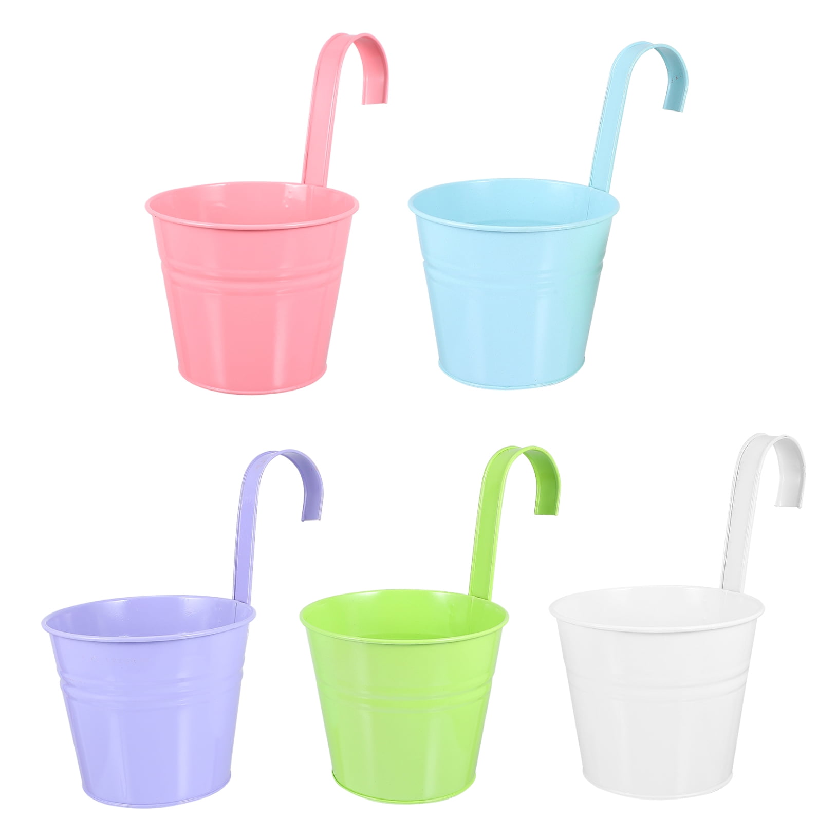 GOOHOCHY 5-Pack Outdoor Wall Railing Hooks for Hanging Flower Pots and Garden , Metal Plant Hangers