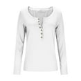 thumbnail image 4 of FDGIU ‌‌‌‌Women’s Long Sleeve Ribbed Henley Top - Slim Fit Button Down Blouse for Casual Outfits & Layering, 4 of 7