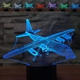 thumbnail image 1 of Biplane Aircraft 3D Led Lamp,Abstractive Optical Illusion Night Light,7 Color Change,Touch Switch USB Powered,Birthday Christmas Cool Gift for Child, 1 of 5