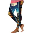 thumbnail image 2 of Alkepwun Printed Leggings for Women Halloween Costumes High Waist Ankle Length Tights Halloween Scene Pumpkin Ghost Printed Yoga Pants Soft Comfy Activewear, 2 of 4
