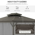 thumbnail image 5 of Outsunny 10' x 12' Metal Hardtop Gazebo with Mesh Sidewalls & Curtains, Double Roof Pavilion for Patio, Backyard, Deck, Porch, Gray, 5 of 9